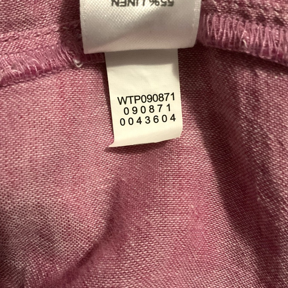 Pure Jill Pink Linen blend crew neck short sleeve top - Picture 6 of 6